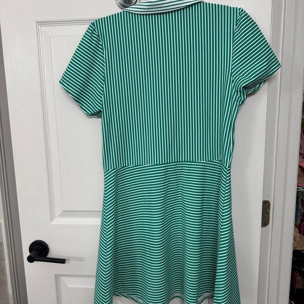 Addison Bay Green and White Striped Active Dress XL (fits like medium) - Picture 5 of 5